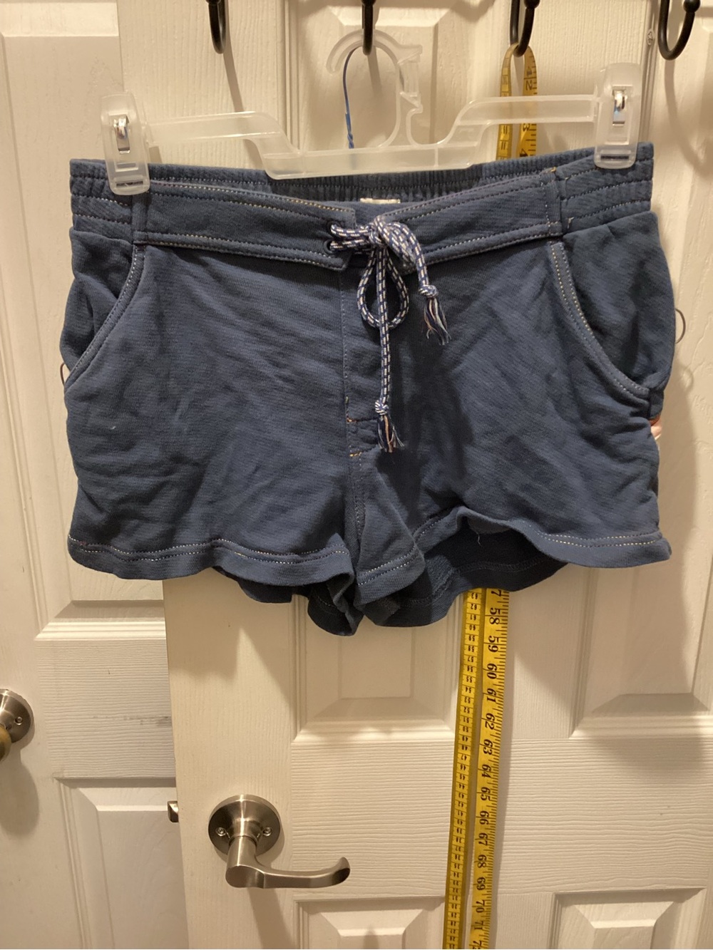 Faherty Slate Blue Drawstring Athletic Shorts for Women